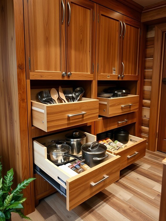 add retractable storage drawers