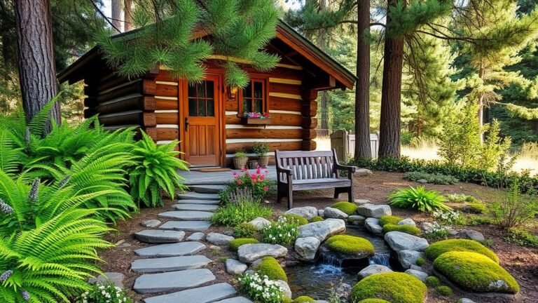 affordable log cabin landscaping