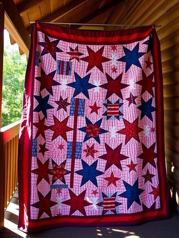 american flag themed quilt