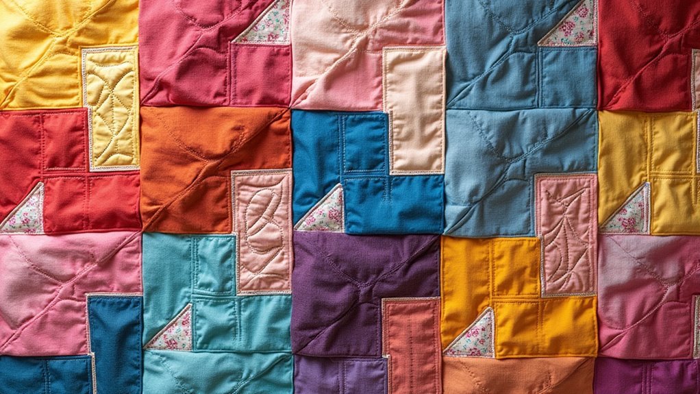 asymmetrical log cabin quilts