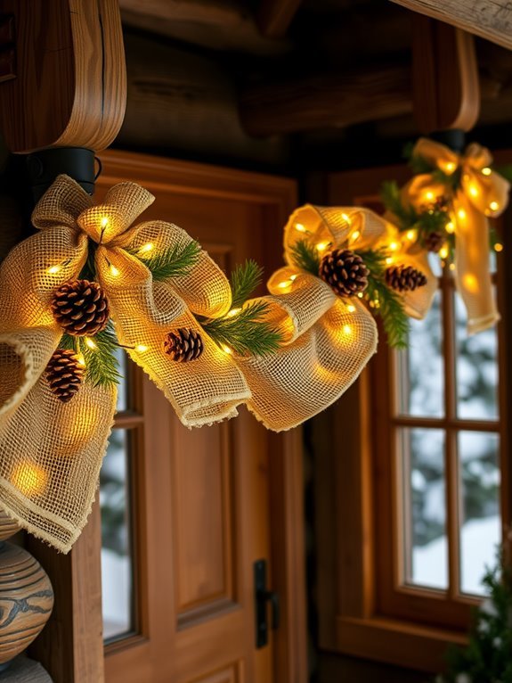burlap ribbon garland decor
