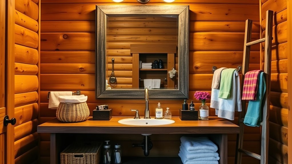 cabin bathroom organization tips