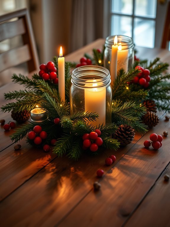 candlelit jar table decoration