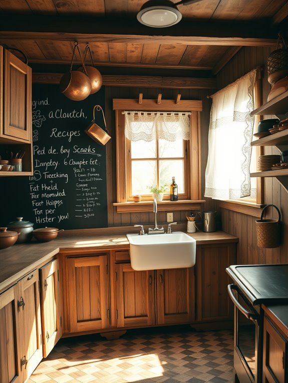 chalkboard covered interior walls