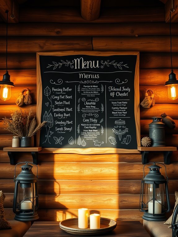 chalkboard menu with rustic charm