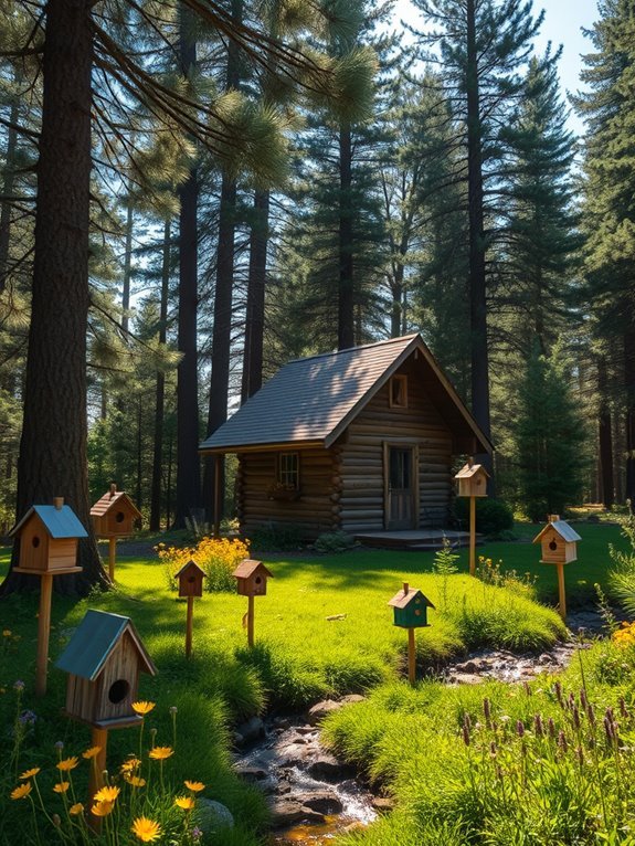 charming handmade wooden birdhouses