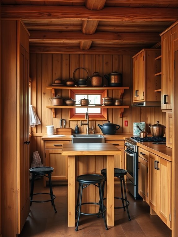 charming natural wood features