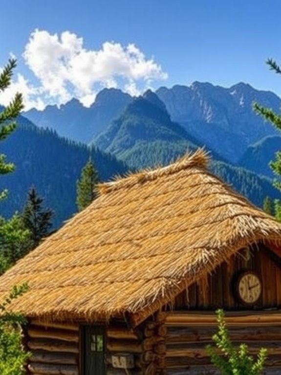 charming rustic thatched roofs