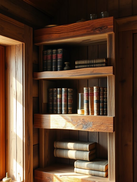 charming wooden bookshelf design