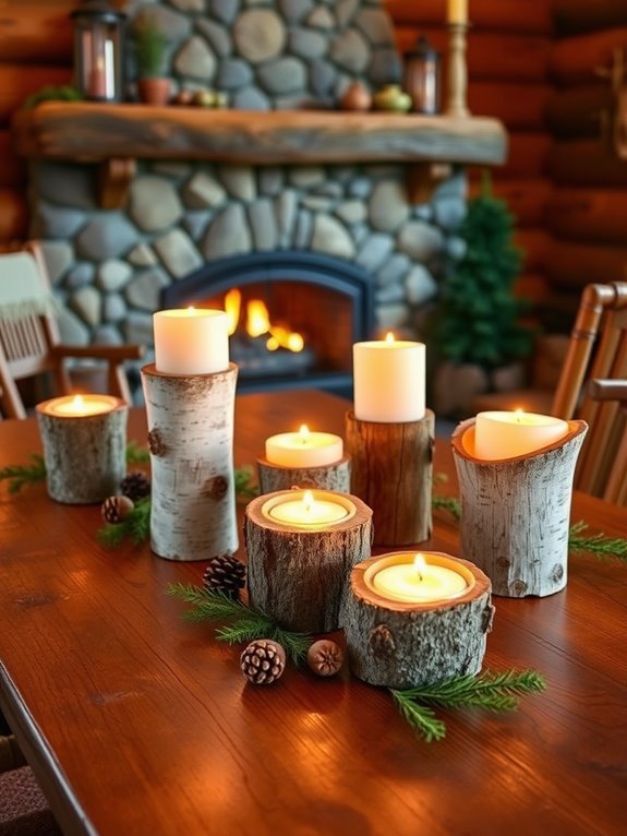 charming wooden candle holders