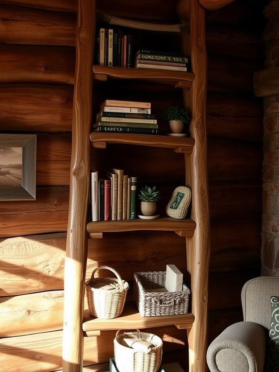 charming wooden display shelves