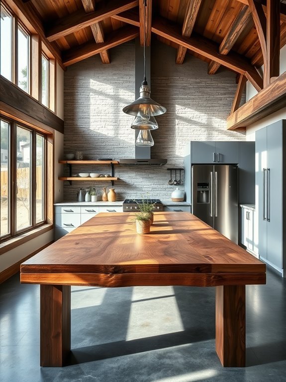 charming wooden farmhouse table