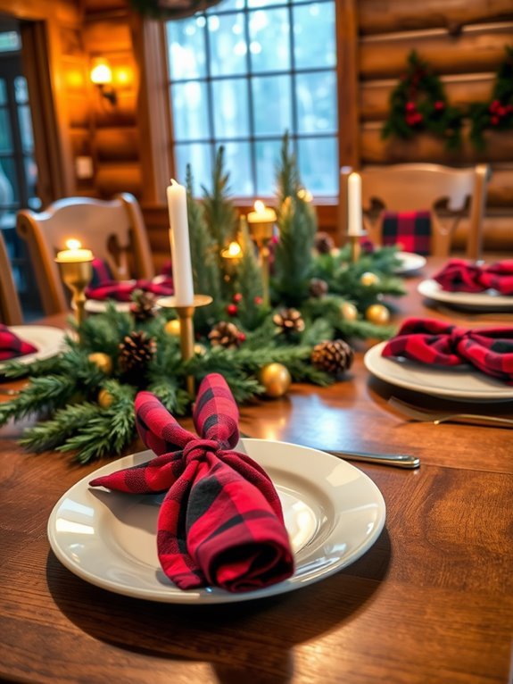 checkered textile napkins design