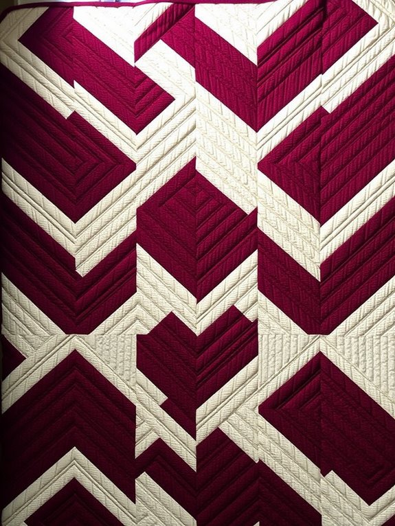 chevron patterned log cabin