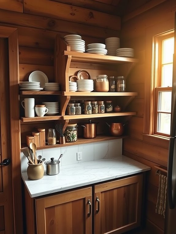 choose open shelving options