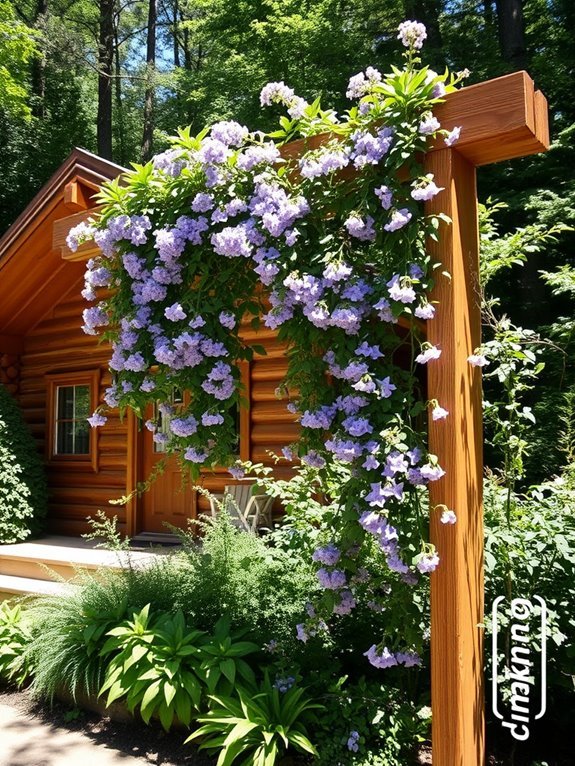 climbing plants on trellis