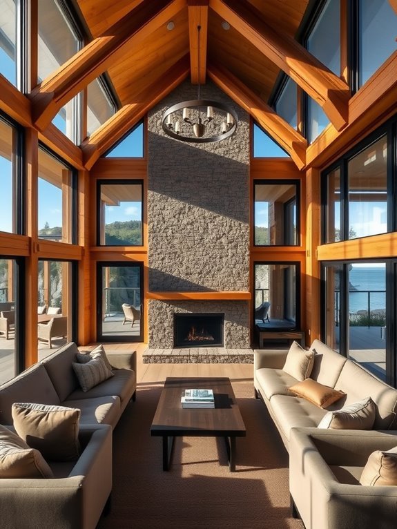 coastal log cabin retreat