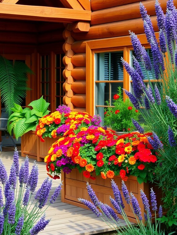 colorful blooming garden display