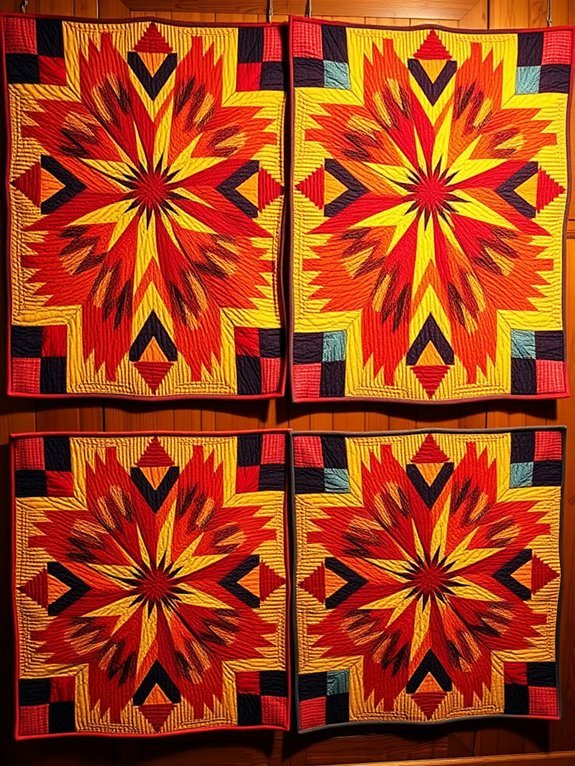 colorful fabric collage design