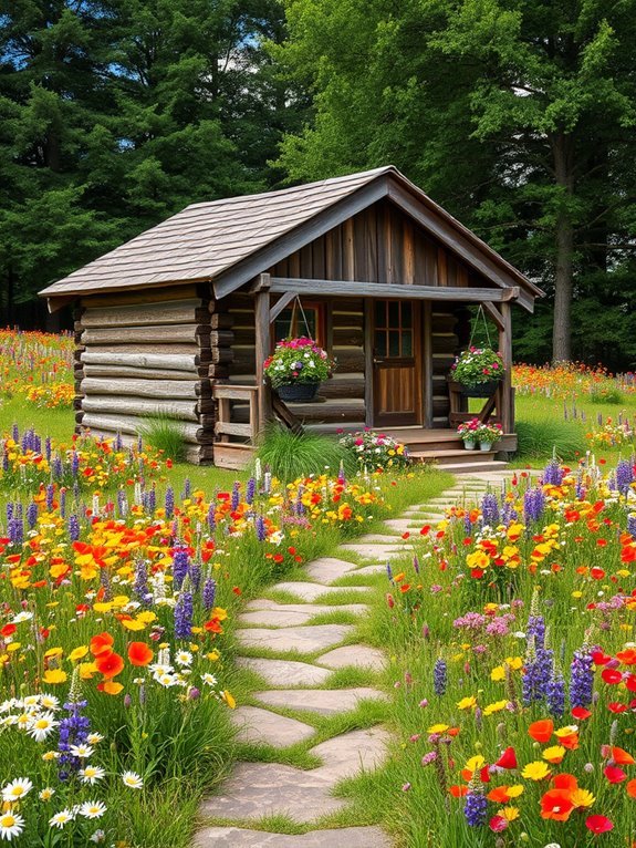 colorful floral landscapes bloom