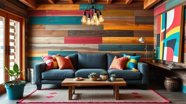 colorful modern cabin decor