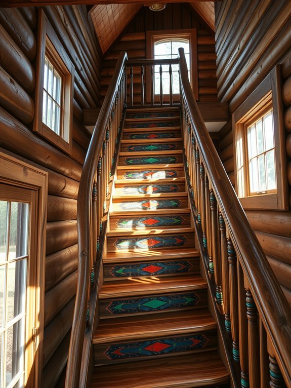 colorful staircase design accents