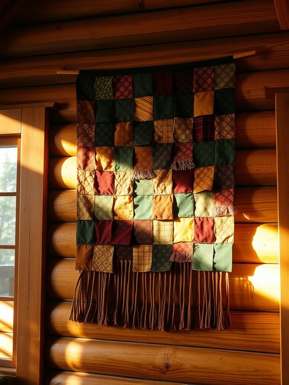 colorful textile art display