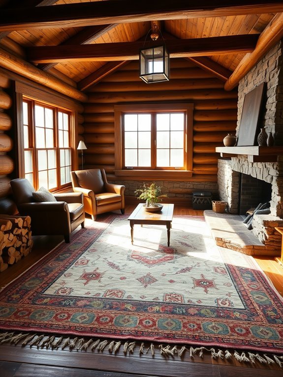 comfortable layered rug design