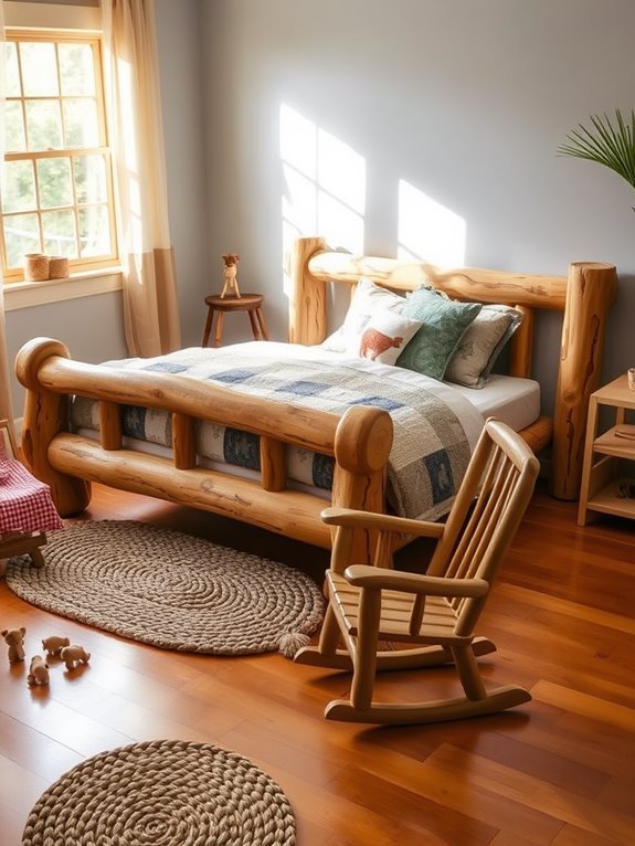 comfortable rustic wooden beds