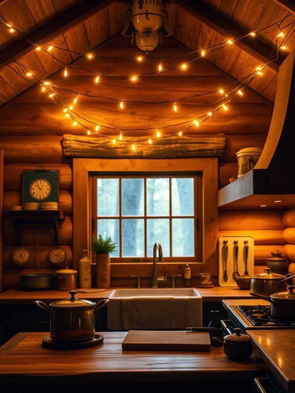 cozy atmosphere with string lights