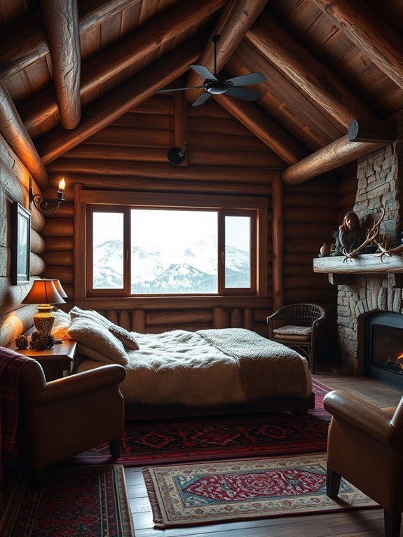 cozy cabin in mountains
