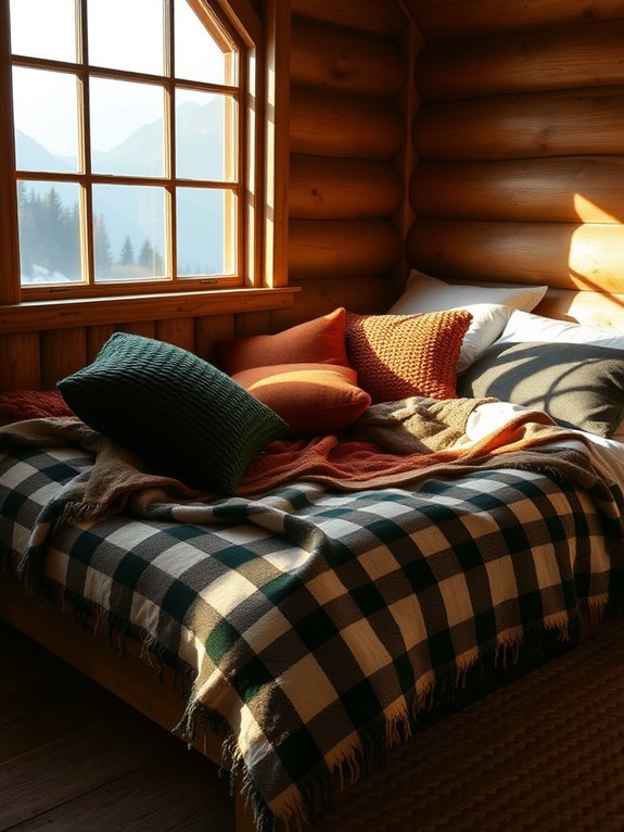 cozy cabin inspired bed linens