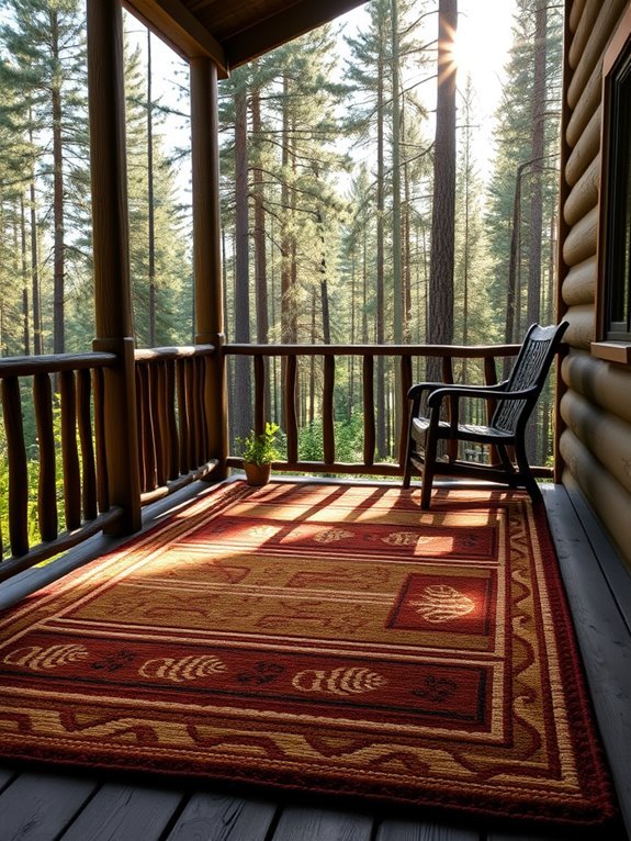 cozy cabin style outdoor rug