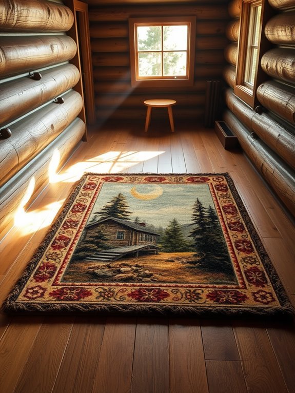cozy cabin themed floor decor