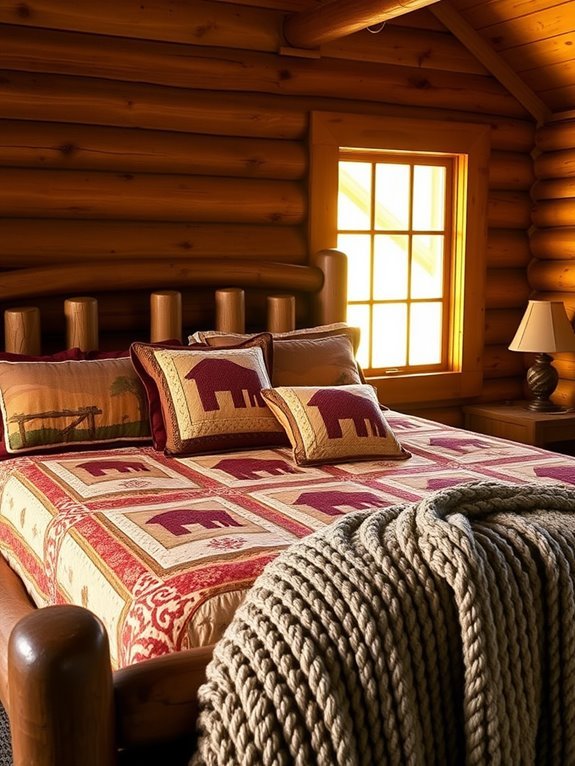 cozy cabin themed quilts