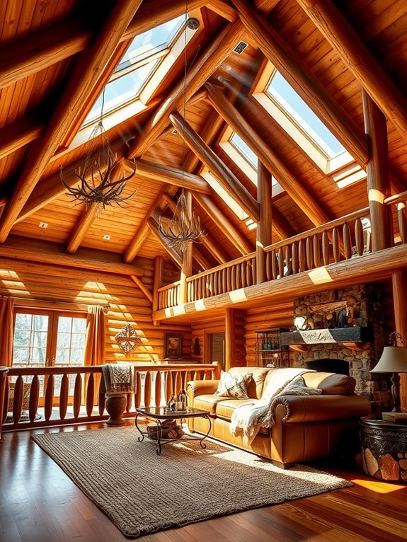 cozy cabin with skylights