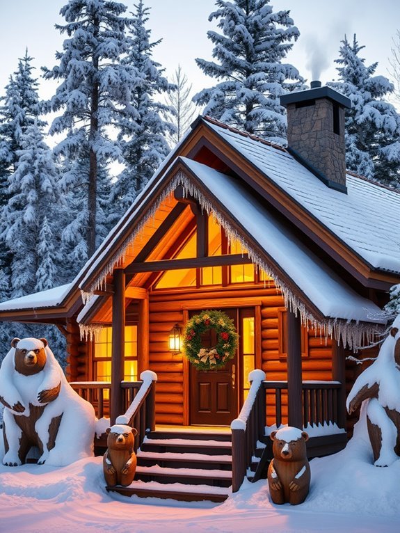 cozy cabins in winter