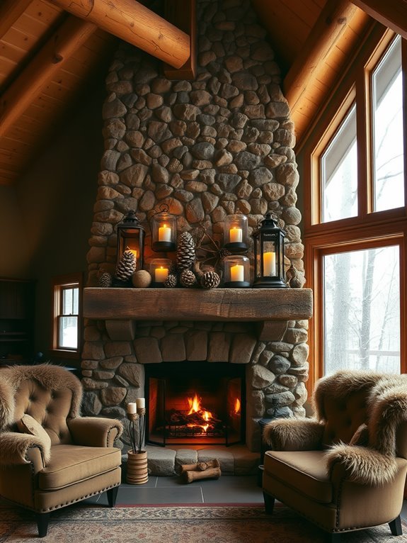 cozy decorative fireplace feature