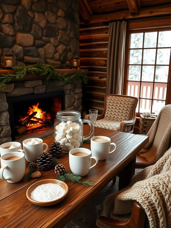 cozy hot cocoa setup