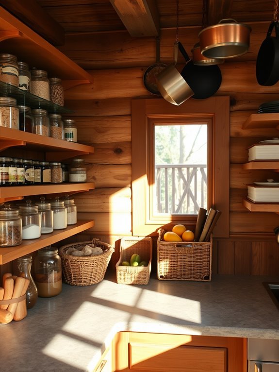 cozy kitchen storage space