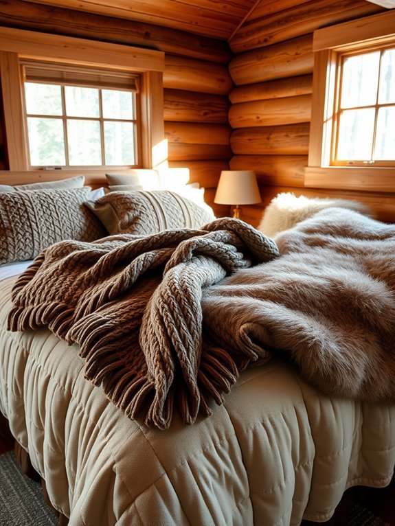 cozy layered throw blankets