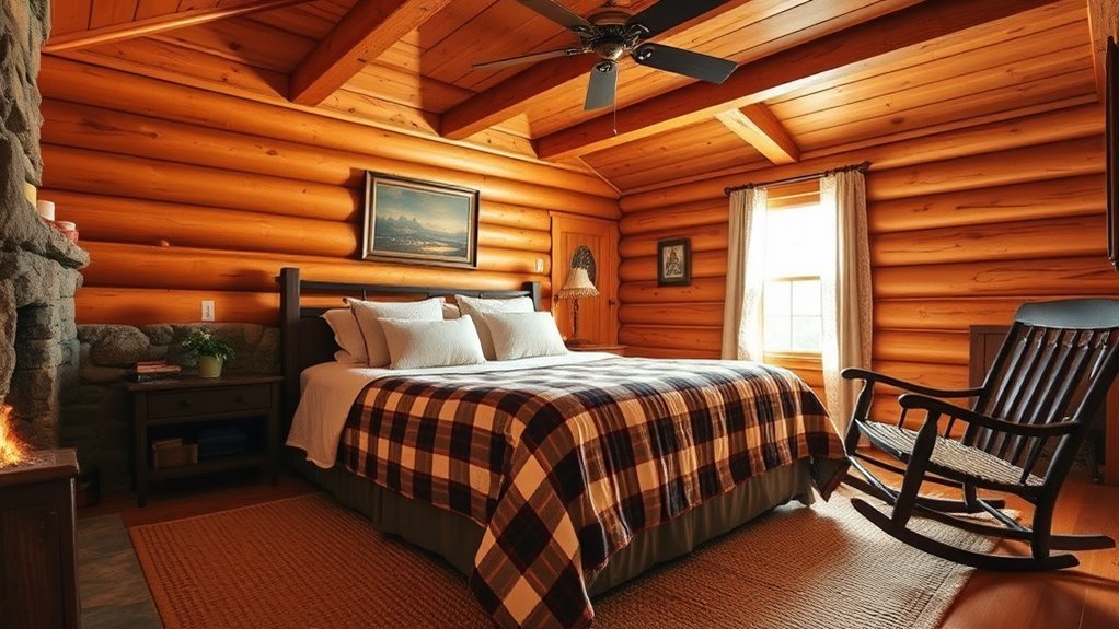 cozy log cabin bedroom decor