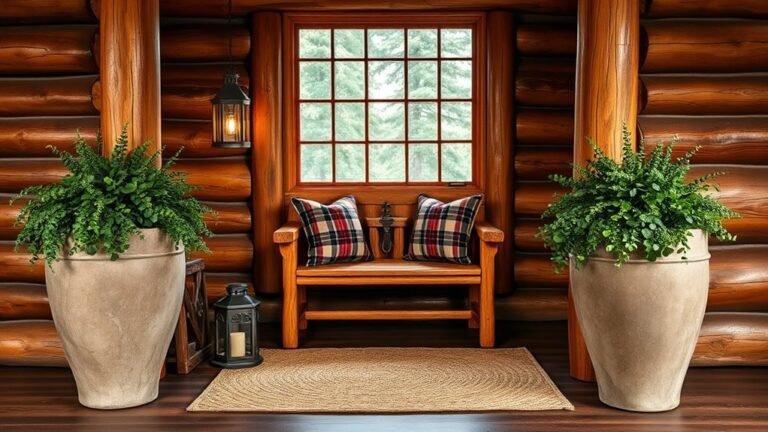 cozy log cabin entryway ideas