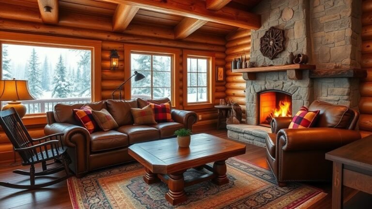 cozy log cabin furnishings