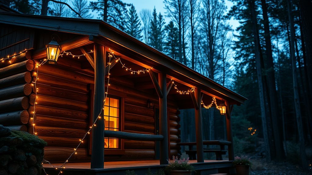 cozy log cabin illumination