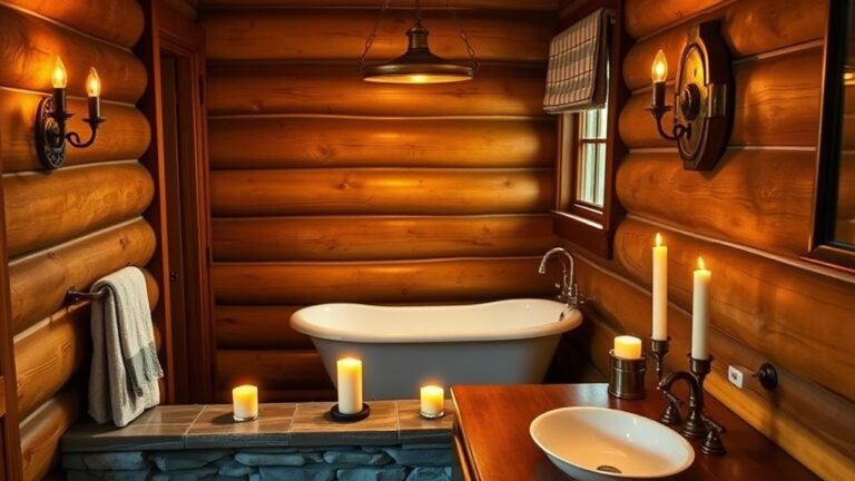 cozy log cabin lighting