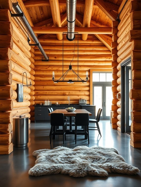 cozy natural timber elements