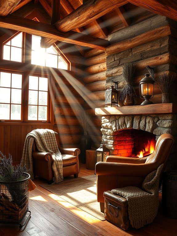 cozy natural timber elements