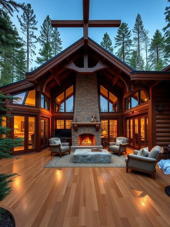 cozy natural wood elements
