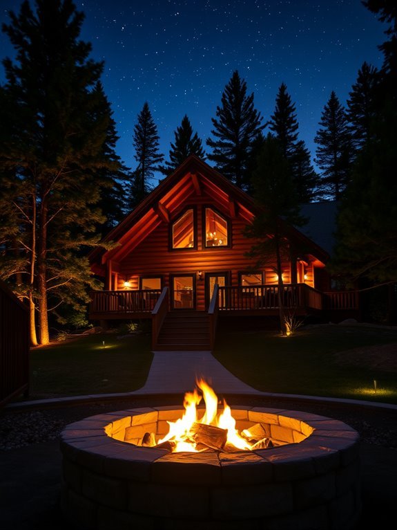 cozy outdoor fire ambiance